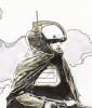Spacegirl with a gun sketch by Travis Charest